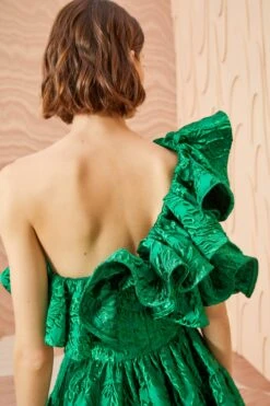 ULLA JOHNSON Cosima Gown - Emerald -Chic Clothing Store ULLA JOHNSON Cosima Gown EMERALD 0199