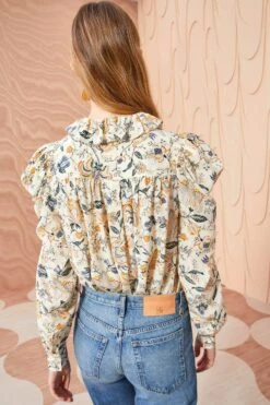 ULLA JOHNSON Dara Blouse - Gardenia -Chic Clothing Store ULLA JOHNSON Dara Blouse GARDENIA 0157