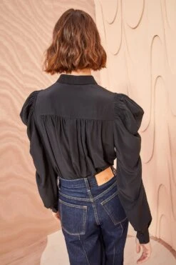 ULLA JOHNSON Dari Blouse - Noir -Chic Clothing Store ULLA JOHNSON Dara Blouse NOIR 04