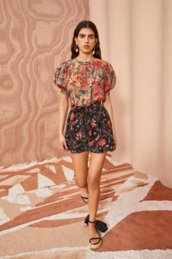 ULLA JOHNSON Dina Top - Coral Bloom -Chic Clothing Store ULLA JOHNSON Dina Top CORAL BLOOM 0055