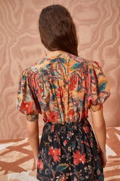 ULLA JOHNSON Dina Top - Coral Bloom -Chic Clothing Store ULLA JOHNSON Dina Top CORAL BLOOM 0106