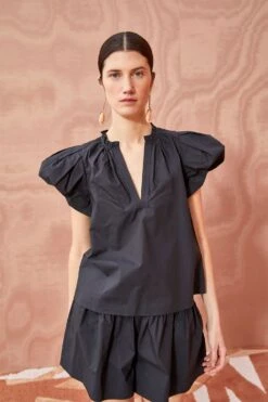 ULLA JOHNSON Evelyn Top - Noir -Chic Clothing Store ULLA JOHNSON EVELYN TOP NOIR 05
