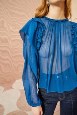 ULLA JOHNSON Elvia Blouse - Sapphire -Chic Clothing Store ULLA JOHNSON Elvia Blouse SAPPHIRE 02 ALT