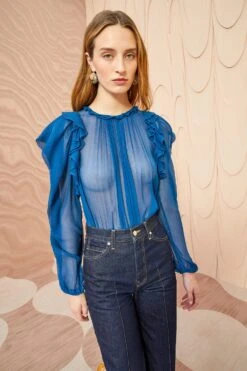 ULLA JOHNSON Elvia Blouse - Sapphire -Chic Clothing Store ULLA JOHNSON Elvia Blouse SAPPHIRE 05