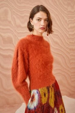 ULLA JOHNSON Emira Pullover - Redwood -Chic Clothing Store ULLA JOHNSON Emira Pullover REDWOOD 0111