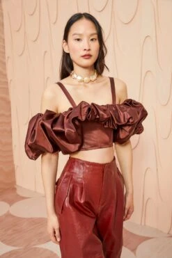 ULLA JOHNSON Fia Top - Mahogany