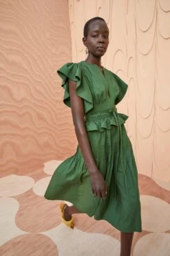 ULLA JOHNSON Florence Dress - Juniper -Chic Clothing Store ULLA JOHNSON Florence Dress JUNIPER 03