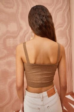 ULLA JOHNSON Giselle Top - Chestnut -Chic Clothing Store ULLA JOHNSON Giselle Top CHESTNUT 0060