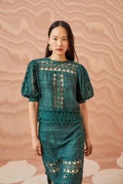 ULLA JOHNSON Gita Top - Cypress 10 ULLA JOHNSON Gita Top - Cypress -Chic Clothing Store ULLA JOHNSON Gita Top CYPRESS 01 MAIN