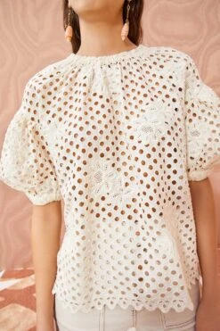 ULLA JOHNSON Grace Top - Pearl -Chic Clothing Store ULLA JOHNSON Grace Top PEARL 05