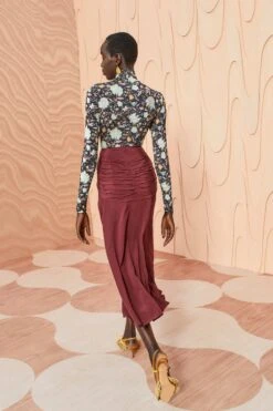 ULLA JOHNSON Imani Skirt - Mahogany -Chic Clothing Store ULLA JOHNSON Imani Skirt MAHOGANY 0123