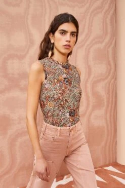 ULLA JOHNSON Ines Top - Wheat Flower -Chic Clothing Store ULLA JOHNSON Ines Top WHEAT FLOWER 0133