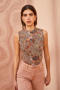 ULLA JOHNSON Ines Top - Wheat Flower -Chic Clothing Store ULLA JOHNSON Ines Top WHEAT FLOWER 05