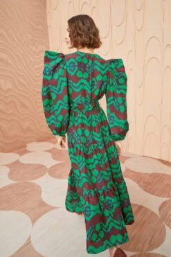 ULLA JOHNSON Kassandra Dress - Malachite -Chic Clothing Store ULLA JOHNSON Kassandra Dress MALACHITE 04