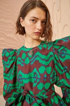 ULLA JOHNSON Kassandra Dress - Malachite -Chic Clothing Store ULLA JOHNSON Kassandra Dress MALACHITE 05