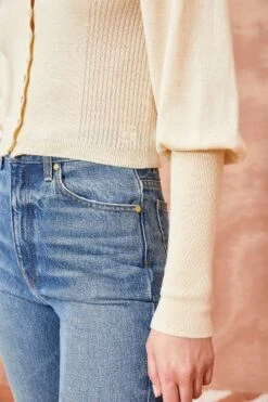 ULLA JOHNSON Leslie Cardigan - Chalk -Chic Clothing Store ULLA JOHNSON Leslie Cardigan CHALK 0067