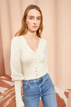 ULLA JOHNSON Leslie Cardigan - Chalk -Chic Clothing Store ULLA JOHNSON Leslie Cardigan CHALK 0079