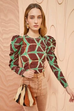 ULLA JOHNSON Leyla Blouse - Teak -Chic Clothing Store ULLA JOHNSON Leyla Blouse TEAK 0054