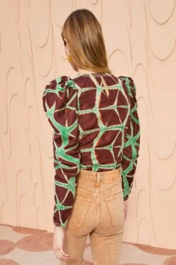 ULLA JOHNSON Leyla Blouse - Teak -Chic Clothing Store ULLA JOHNSON Leyla Blouse TEAK 0140