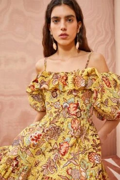 ULLA JOHNSON Lila Dress - Calla Lily -Chic Clothing Store ULLA JOHNSON Lila Dress CALLA LILY 03