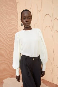 ULLA JOHNSON Lilliana Blouse - Pristine 11 ULLA JOHNSON Lilliana Blouse - Pristine -Chic Clothing Store ULLA JOHNSON Lilliana Blouse PRISTINE 01 MAIN