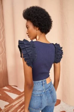 ULLA JOHNSON Lilo Top - Midnight 9 ULLA JOHNSON Lilo Top - Midnight -Chic Clothing Store ULLA JOHNSON Lilo Top MIDNIGHT 04