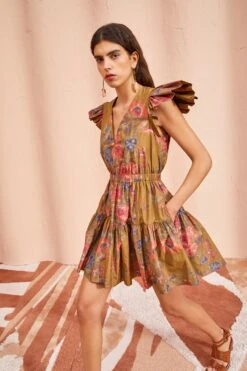 ULLA JOHNSON Loretta Dress - Bamboo -Chic Clothing Store ULLA JOHNSON Loretta Dress BAMBOO 03