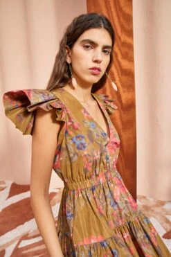 ULLA JOHNSON Loretta Dress - Bamboo -Chic Clothing Store ULLA JOHNSON Loretta Dress BAMBOO 05