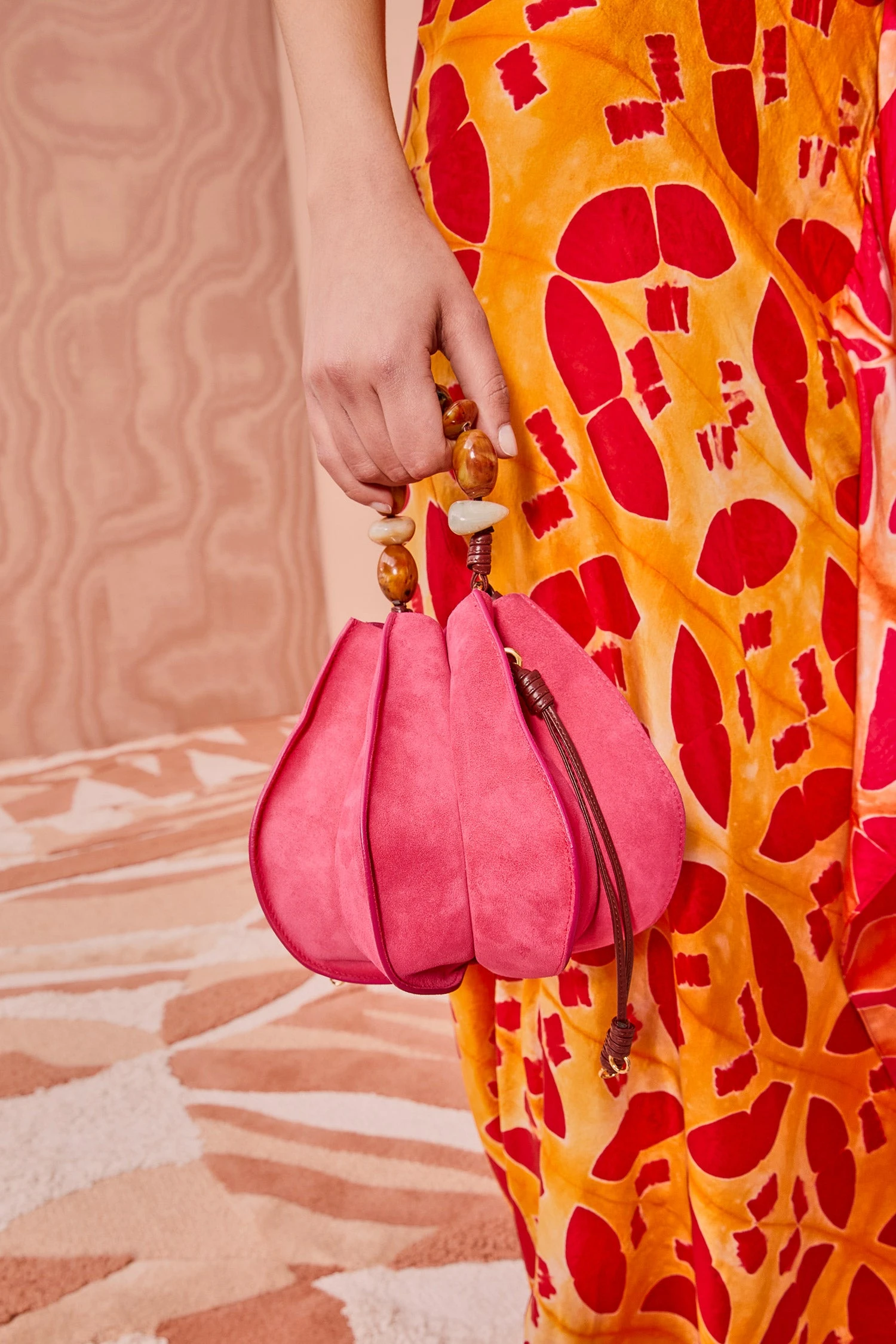 ULLA JOHNSON Lotus Flower Pochette - Orchid Colorblock 4 ULLA JOHNSON Lotus Flower Pochette - Orchid Colorblock - Image 2