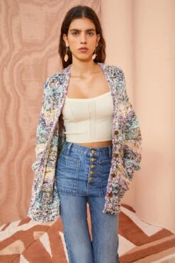 ULLA JOHNSON Lucinda Cardigan - Haze 11 ULLA JOHNSON Lucinda Cardigan - Haze -Chic Clothing Store ULLA JOHNSON Lucinda Cardigan HAZE 01 MAIN