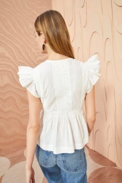 ULLA JOHNSON Luise Top - Pristine -Chic Clothing Store ULLA JOHNSON Luise Top PRISTINE 0103