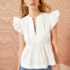 ULLA JOHNSON Luise Top - Pristine -Chic Clothing Store ULLA JOHNSON Luise Top PRISTINE 01 MAIN