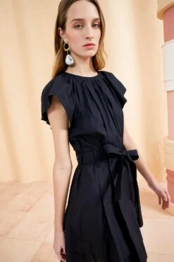 ULLA JOHNSON Mae Dress - Noir -Chic Clothing Store ULLA JOHNSON MAE DRESS NOIR 03