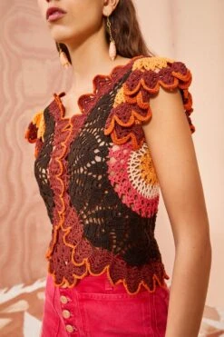 ULLA JOHNSON Magdalena Top - Pomegranate -Chic Clothing Store ULLA JOHNSON Magdalena Top POMEGRANATE 0203