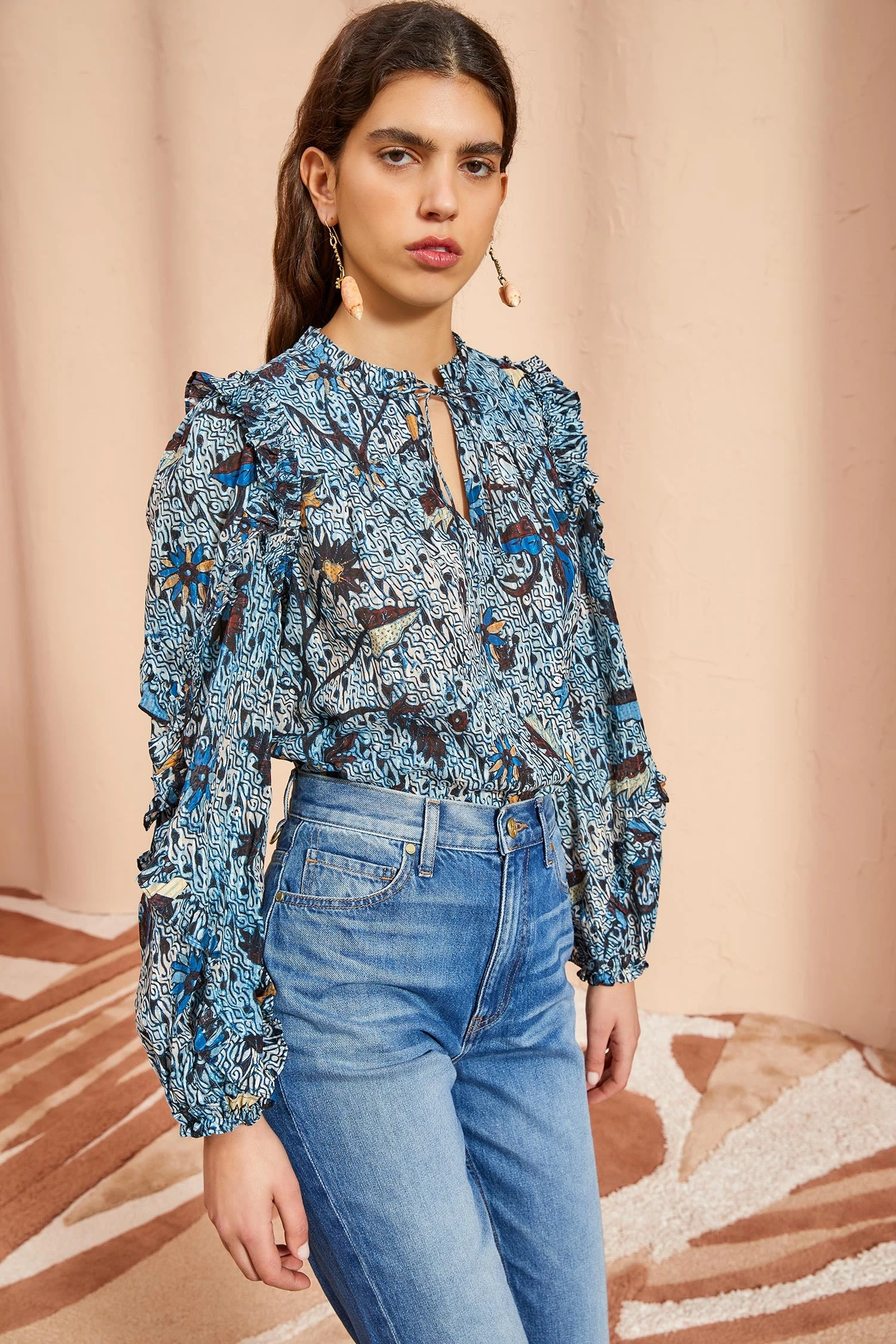 ULLA JOHNSON Manet Blouse - Morning Glory 3 ULLA JOHNSON Manet Blouse - Morning Glory