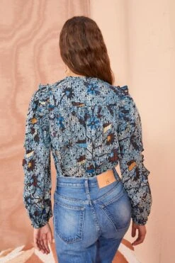 ULLA JOHNSON Manet Blouse - Morning Glory 10 ULLA JOHNSON Manet Blouse - Morning Glory -Chic Clothing Store ULLA JOHNSON Manet Blouse MORNING GLORY 04