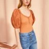 ULLA JOHNSON Marika Top - Chestnut -Chic Clothing Store ULLA JOHNSON Marika Top CHESTNUT 01 MAIN
