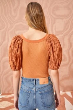 ULLA JOHNSON Marika Top - Chestnut -Chic Clothing Store ULLA JOHNSON Marika Top CHESTNUT 04