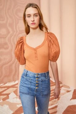 ULLA JOHNSON Marika Top - Chestnut -Chic Clothing Store ULLA JOHNSON Marika Top CHESTNUT 05