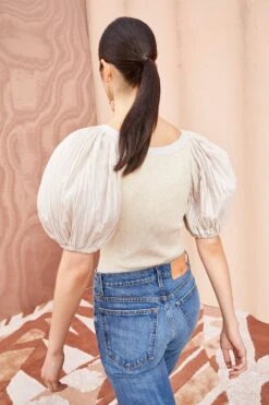 ULLA JOHNSON Marika Top - Cobblestone -Chic Clothing Store ULLA JOHNSON Marika Top COBBLESTONE 04