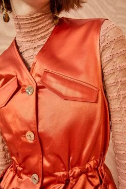 ULLA JOHNSON Monroe Vest - Red Oxide 11 ULLA JOHNSON Monroe Vest - Red Oxide -Chic Clothing Store ULLA JOHNSON Monroe Vest REDOXIDE 0087