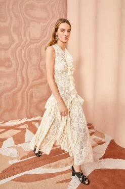 ULLA JOHNSON Odile Dress - Chalk -Chic Clothing Store ULLA JOHNSON Odile Dress CHALK 01 MAIN