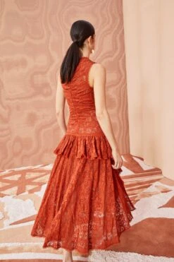 ULLA JOHNSON Odile Dress - Paprika -Chic Clothing Store ULLA JOHNSON Odile Dress PAPRIKA 0022