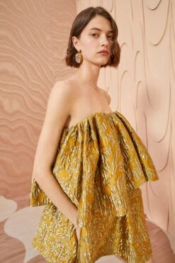 ULLA JOHNSON Oui Dress - Citrine -Chic Clothing Store ULLA JOHNSON Oui Dress CITRINE 0083