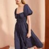 ULLA JOHNSON Palma Dress - Midnight -Chic Clothing Store ULLA JOHNSON Palma Dress MIDNIGHT 03