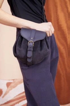 ULLA JOHNSON Paloma Ruched Convertible Crossbody - Midnight -Chic Clothing Store ULLA JOHNSON Paloma Convertible Crossbody Midnight 0004