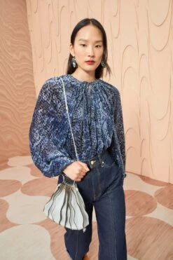 ULLA JOHNSON Pauline Blouse - Marine -Chic Clothing Store ULLA JOHNSON Pauline Blouse MARINE 0093