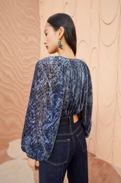 ULLA JOHNSON Pauline Blouse - Marine -Chic Clothing Store ULLA JOHNSON Pauline Blouse MARINE 0182