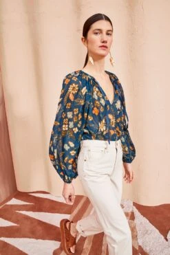 ULLA JOHNSON Pauline Blouse - Moonlight Floral