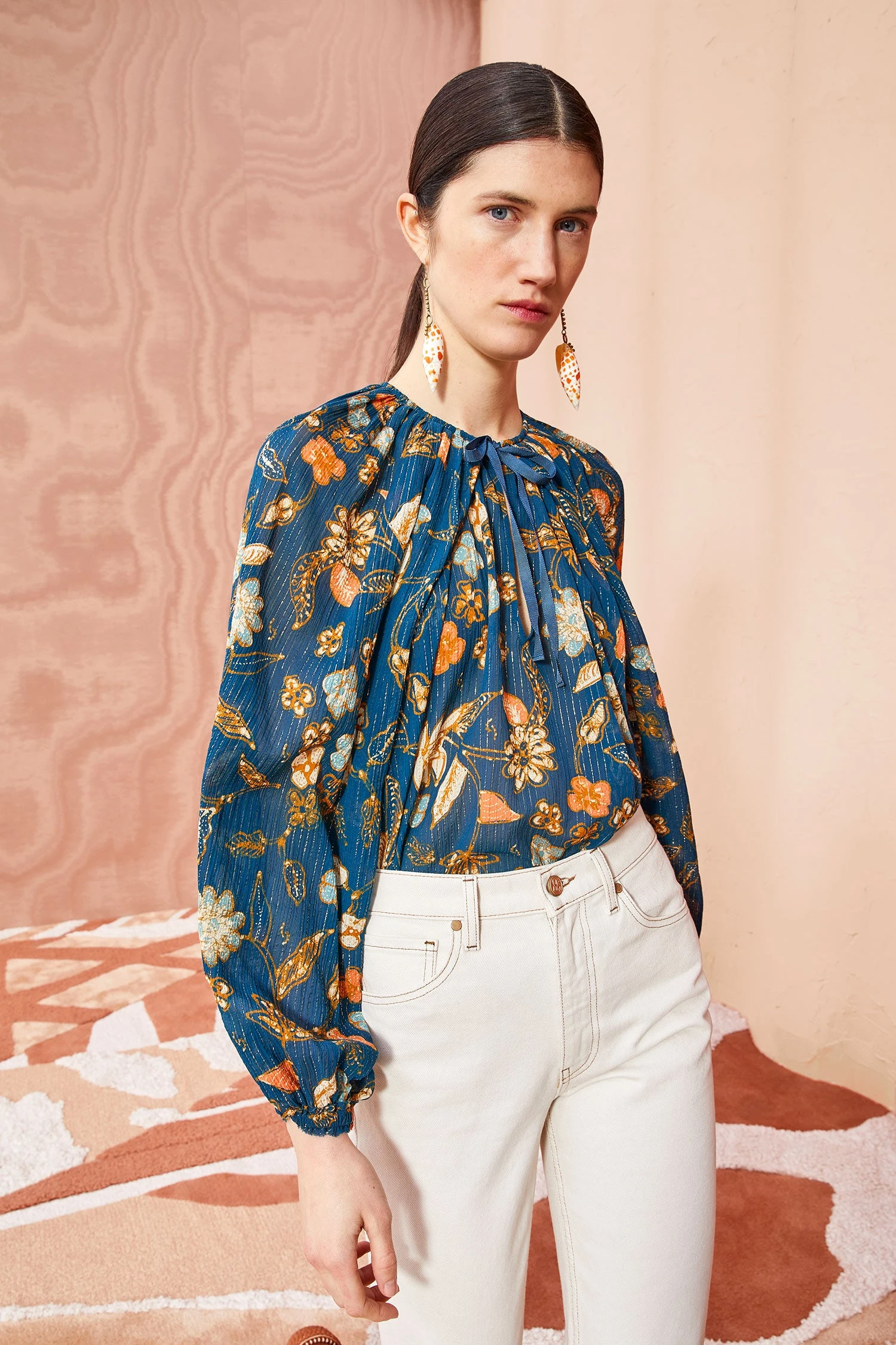 ULLA JOHNSON Pauline Blouse - Moonlight Floral 5 ULLA JOHNSON Pauline Blouse - Moonlight Floral - Image 3